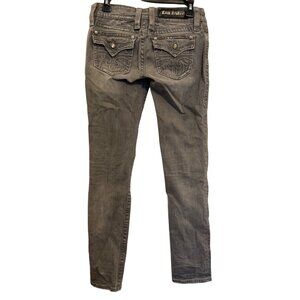 Rock Revival Celine Skinny Women’s Size 27 Gray Embellished Denim Jeans Made In